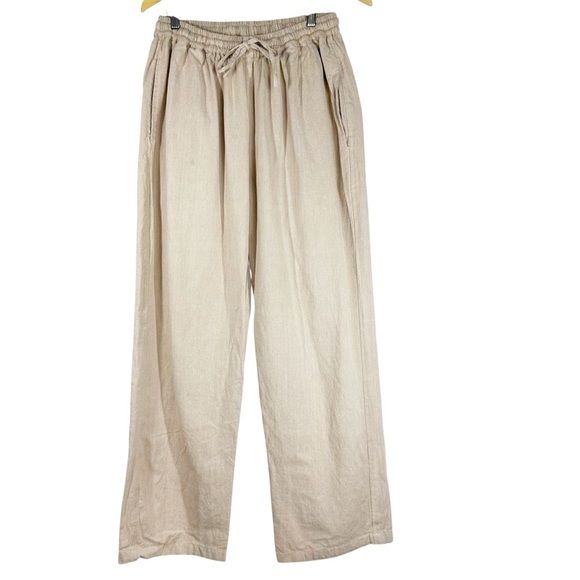 PRIMITIVE Women's L/XL Tan Cotton Elastic Waist Pull on Minimalistic Pants - Picture 1 of 7